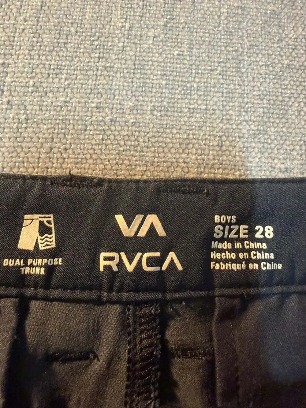RVCA Boys Dual Purpose Trunk Shorts Size 28